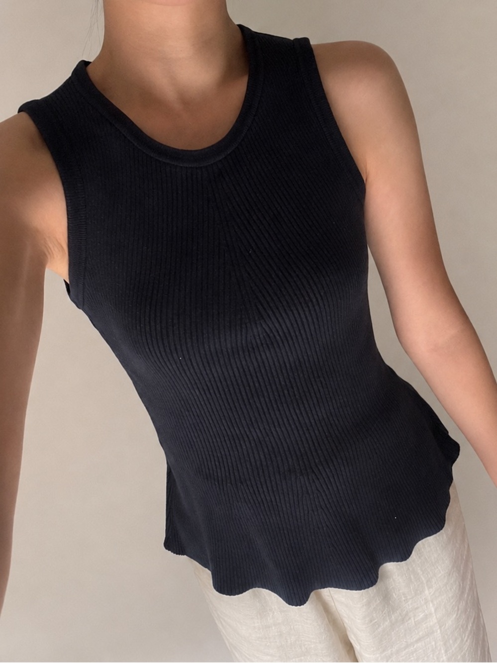 Banana Republic Navy Peplum Sleeveless Size 2 Small Top Stretch - Picture 1 of 3